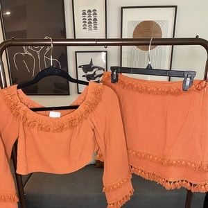 Orange skirt set